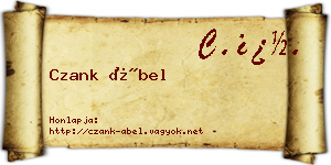 Czank Ábel névjegykártya